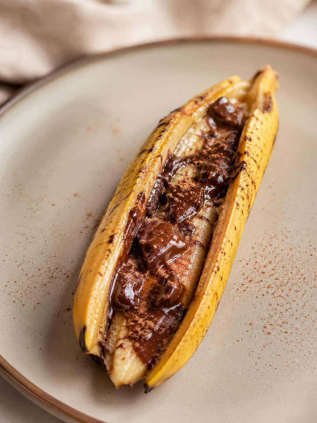 Sobremesa de banana com canela