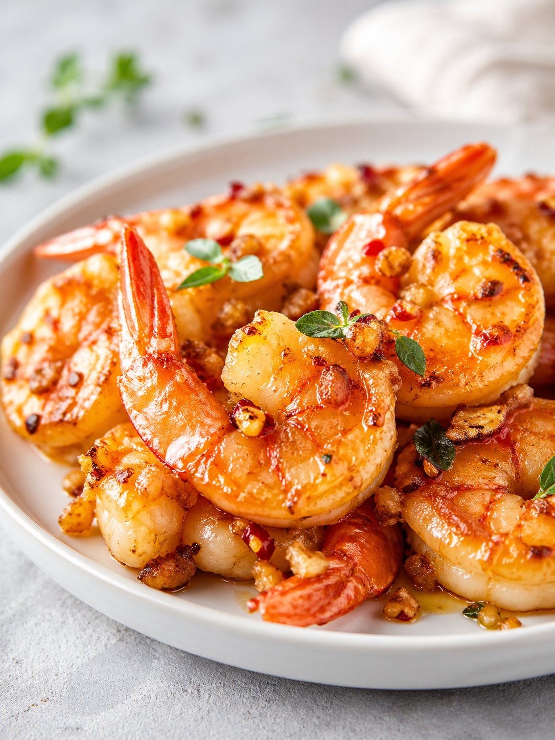 Camarão crocante com pimenta e alho