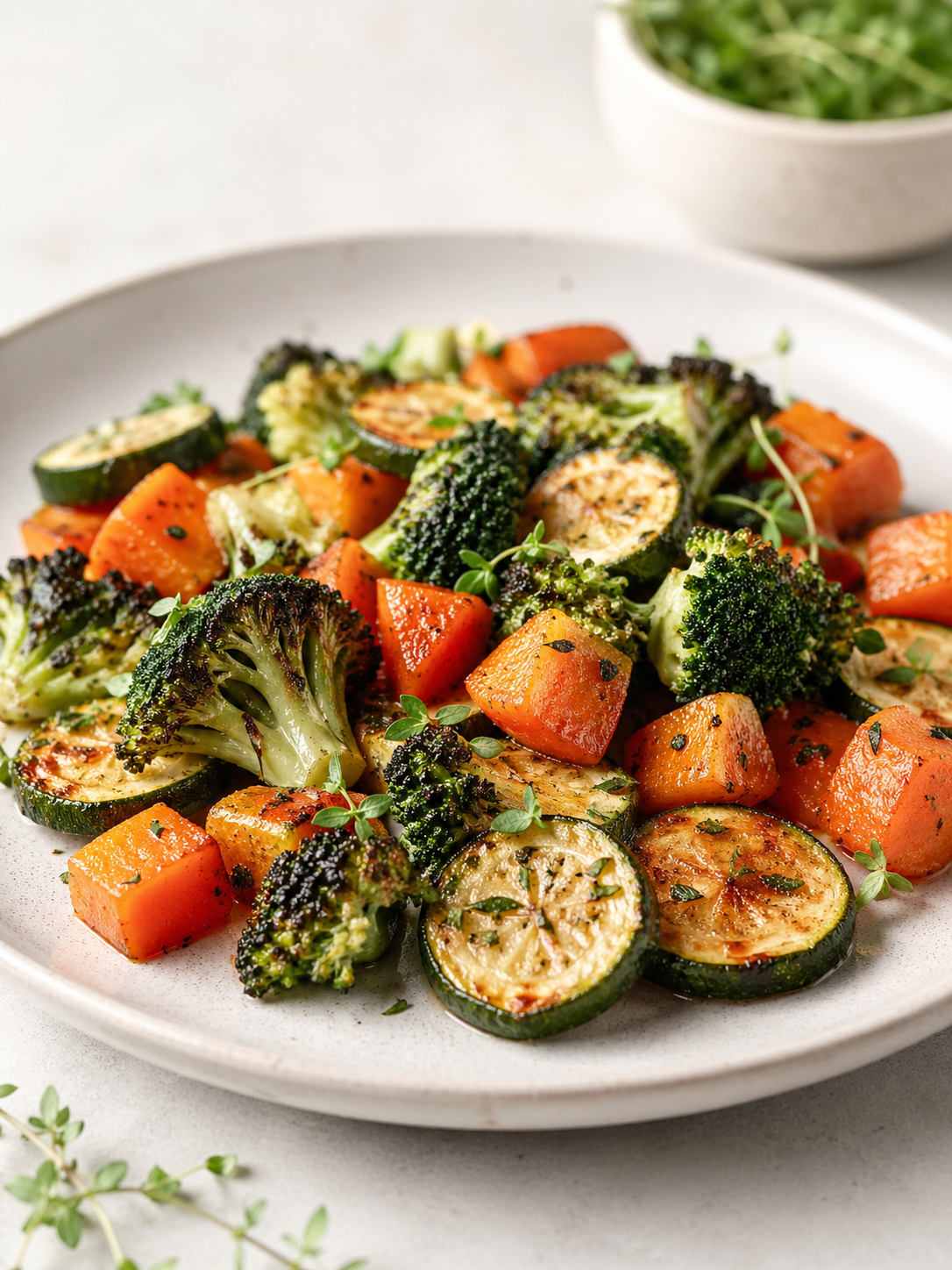 Legumes assados com ervas finas